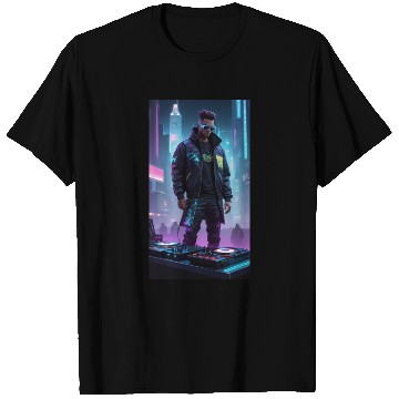 Discover Creating a cyberpunk DJ T Shirts design involves