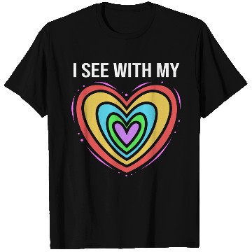 Discover Rainbow Heart Blind Awareness I See With My Heart T Shirts