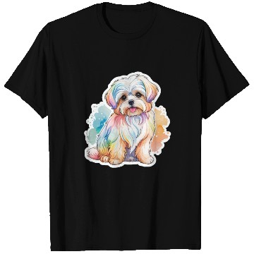 Discover Maltese Dog Watercolor T Shirts