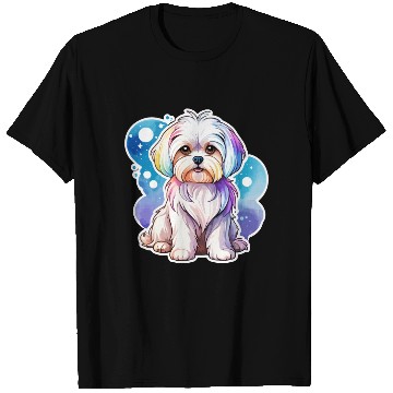Discover Maltese Dog Watercolor T Shirts