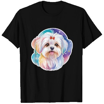 Discover Maltese Dog Watercolor T Shirts