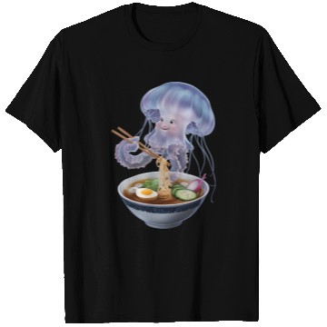 Discover Jellyfish Eating Ramen Realistic T Shirts