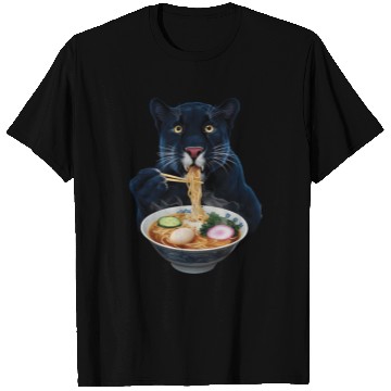 Discover Panther Eating Ramen Realistic T Shirts