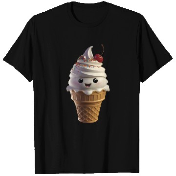 Discover Happy Ice Cream Realistic T Shirts