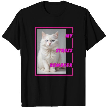 Discover White cat design T Shirts