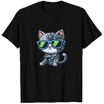 Discover Cat robot mech cyborg sci-fi T Shirts