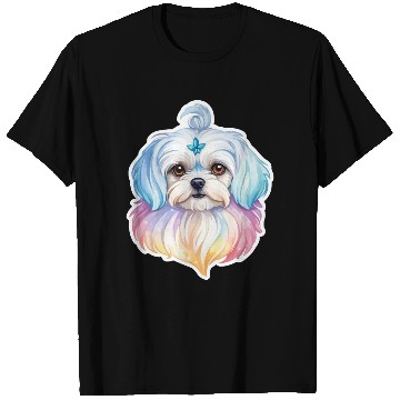 Discover Maltese Dog Watercolor T Shirts