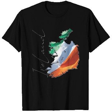 Discover Ireland | Real Flag | Flag Map EN T Shirts