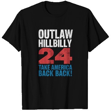 Discover Trump Vance 2024 Outlaw Hillbilly US Flag Vintage T Shirts