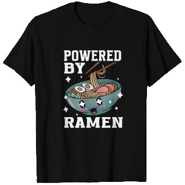 Discover Powered By Ramen Anime Japanese Soup Cup Noodle T Shirts