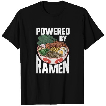 Discover Powered By Ramen Anime Japanese Soup Cup Noodle T Shirts