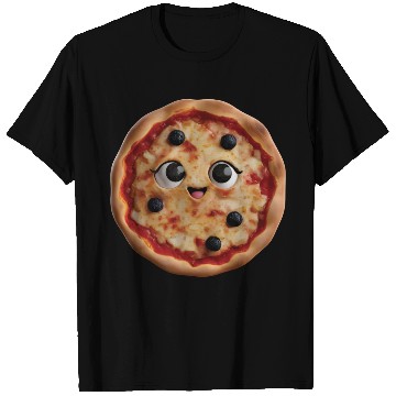 Discover Happy Pizza Realistic T Shirts