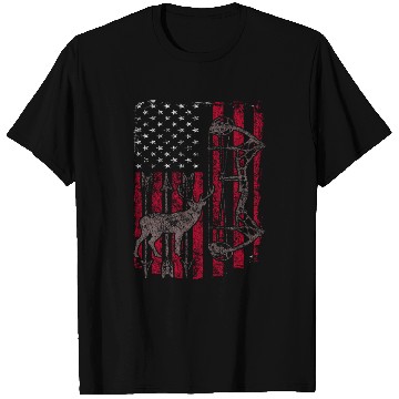 Discover American Flag Deer Elk Hunting USA Patriotic T Shirts