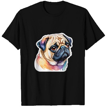 Discover Pug Watercolor T Shirts