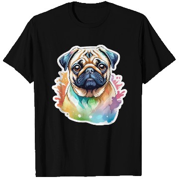 Discover Pug Watercolor T Shirts