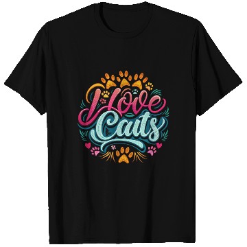 Discover Lovely design featuring the fun phrase 'I love cat T Shirts