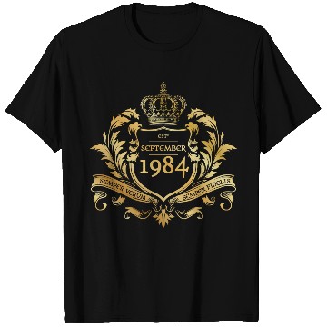 Discover 40th birthday "Semper Verum - Established 09/1984 T Shirts