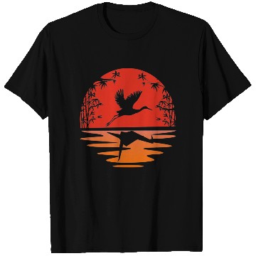 Discover Crane Lover Origami Animal Nature Bird Sunset T Shirts