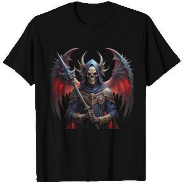 Discover Mysterious skull with giant vampire wings T Shirts