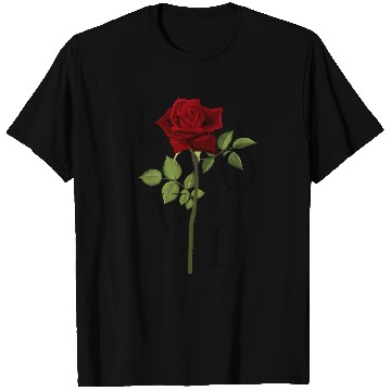 Discover Love: Elegant Quote with Beautiful Red Rose T Shirts