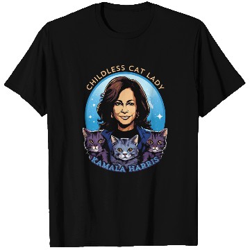Discover Childless Cat Lady Kamala Harris T Shirts