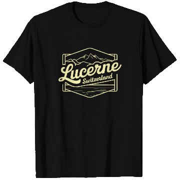 Discover Lucerne Souvenir Switzerland Mountain Scene T Shirts