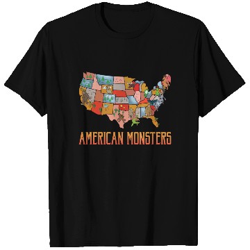 Discover American Monsters Cryptid Monsters Myth Creatures T Shirts