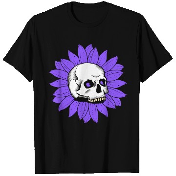 Discover Summer T Shirts with Skull and Purple Flowers – Tre