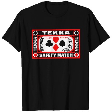 Discover Indian Safety Matches Matchbox Art Suits of Poker T Shirts