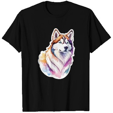 Discover Siberian Husky Watercolor T Shirts