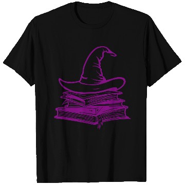 Discover Wizard Hat On Stack Of Books - Back to School T Shirts