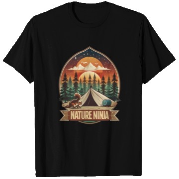 Discover Nature Ninja Squirrel Steals Food Sunset Style T Shirts