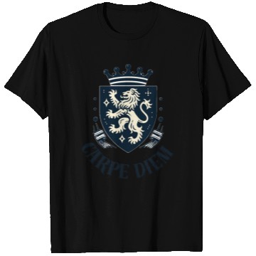 Discover Carpe Diem - Elegant Heraldic Crest With Lion and T Shirts