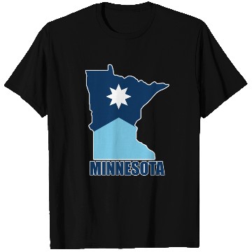 Discover The new Flag of Minnesota State and map T Shirts