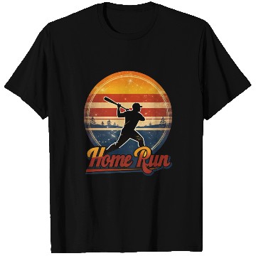Discover Silhouette Baseball Player Home Run Streetwear T Shirts