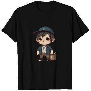 Discover Chibi Boy with a Serious Expression T Shirts