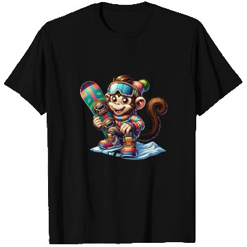 Discover Cute Snowboarder Monkey T Shirts