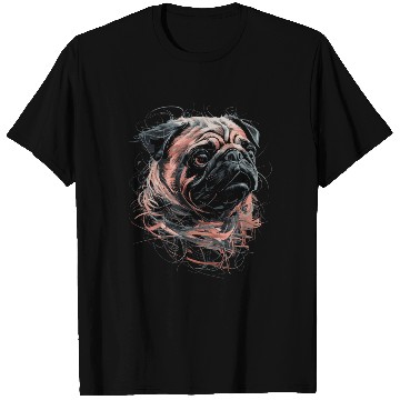 Discover Pug Drawing Abstract Animal Illustration with T Shirts