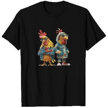 Discover Chickens looking cool in trendy T Shirts