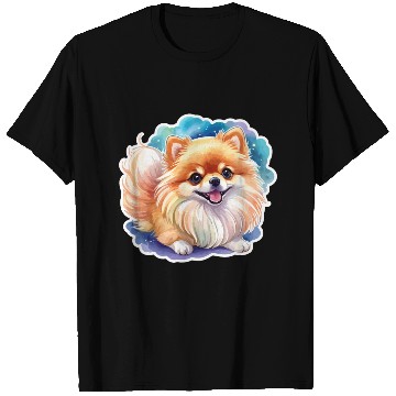 Discover Pomeranian Watercolor T Shirts