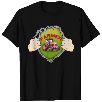 Discover Super farmer Open Chest tractor love Agriculture C T Shirts