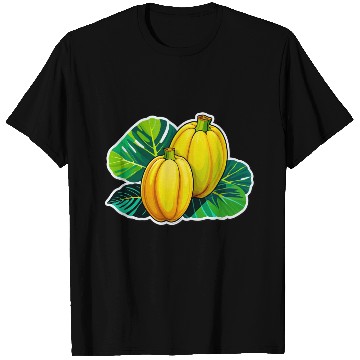 Discover Yellow Squash with Green Leaves Illustration T Shirts