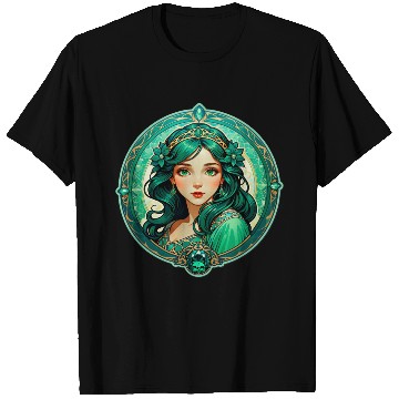 Discover Emerald Haired Fantasy Princess Portrait T Shirts