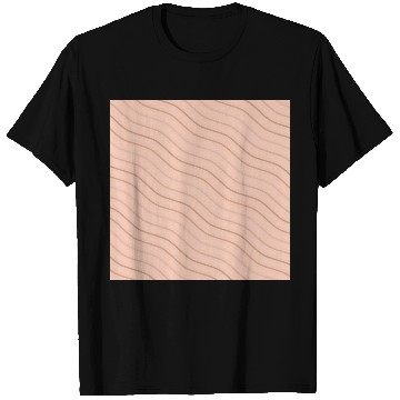 Discover Peach and Brown Wavy Line Pattern Design T Shirts