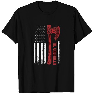 Discover American Viking Axe Flag Til Valhalla Norse T Shirts