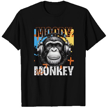 Discover Moody Monkey | Funky Headphones T Shirts