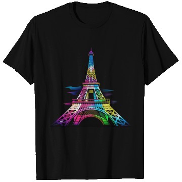 Discover Street style graphic design of the Eiffel Tower T Shirts