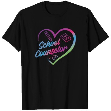 Discover School Counselor Heart Watercolor T Shirts