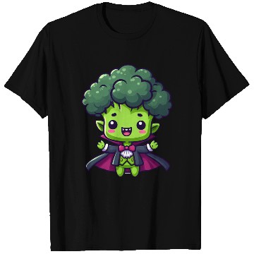 Discover Cute Halloween Broccoli Vampire Cartoon Green T Shirts