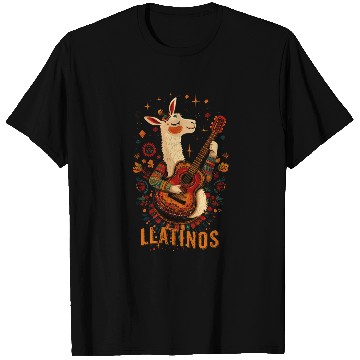 Discover llatinos llama Playing Guitar T Shirts